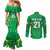 Ireland Rugby Custom Couples Matching Mermaid Dress and Long Sleeve Button Shirt Irish Warrior Mascot Go Shamrock