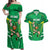 Ireland Rugby Custom Couples Matching Off Shoulder Maxi Dress and Hawaiian Shirt Irish Warrior Mascot Go Shamrock