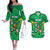 Ireland Rugby Custom Couples Matching Off The Shoulder Long Sleeve Dress and Hawaiian Shirt Irish Warrior Mascot Go Shamrock