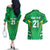 Ireland Rugby Custom Couples Matching Off The Shoulder Long Sleeve Dress and Hawaiian Shirt Irish Warrior Mascot Go Shamrock