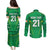 Ireland Rugby Custom Couples Matching Puletasi and Long Sleeve Button Shirt Irish Warrior Mascot Go Shamrock