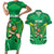 Ireland Rugby Custom Couples Matching Short Sleeve Bodycon Dress and Hawaiian Shirt Irish Warrior Mascot Go Shamrock