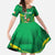 Ireland Rugby Custom Family Matching Long Sleeve Bodycon Dress and Hawaiian Shirt Irish Warrior Mascot Go Shamrock