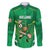 Ireland Rugby Custom Family Matching Long Sleeve Bodycon Dress and Hawaiian Shirt Irish Warrior Mascot Go Shamrock