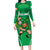 Ireland Rugby Custom Family Matching Long Sleeve Bodycon Dress and Hawaiian Shirt Irish Warrior Mascot Go Shamrock