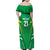 Ireland Rugby Custom Family Matching Off Shoulder Maxi Dress and Hawaiian Shirt Irish Warrior Mascot Go Shamrock