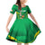 Ireland Rugby Custom Family Matching Off Shoulder Short Dress and Hawaiian Shirt Irish Warrior Mascot Go Shamrock