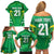 Ireland Rugby Custom Family Matching Off Shoulder Short Dress and Hawaiian Shirt Irish Warrior Mascot Go Shamrock