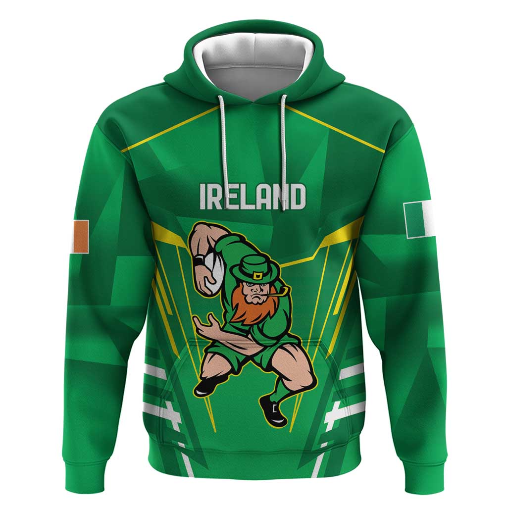 Ireland Rugby Custom Hoodie Irish Warrior Mascot Go Shamrock