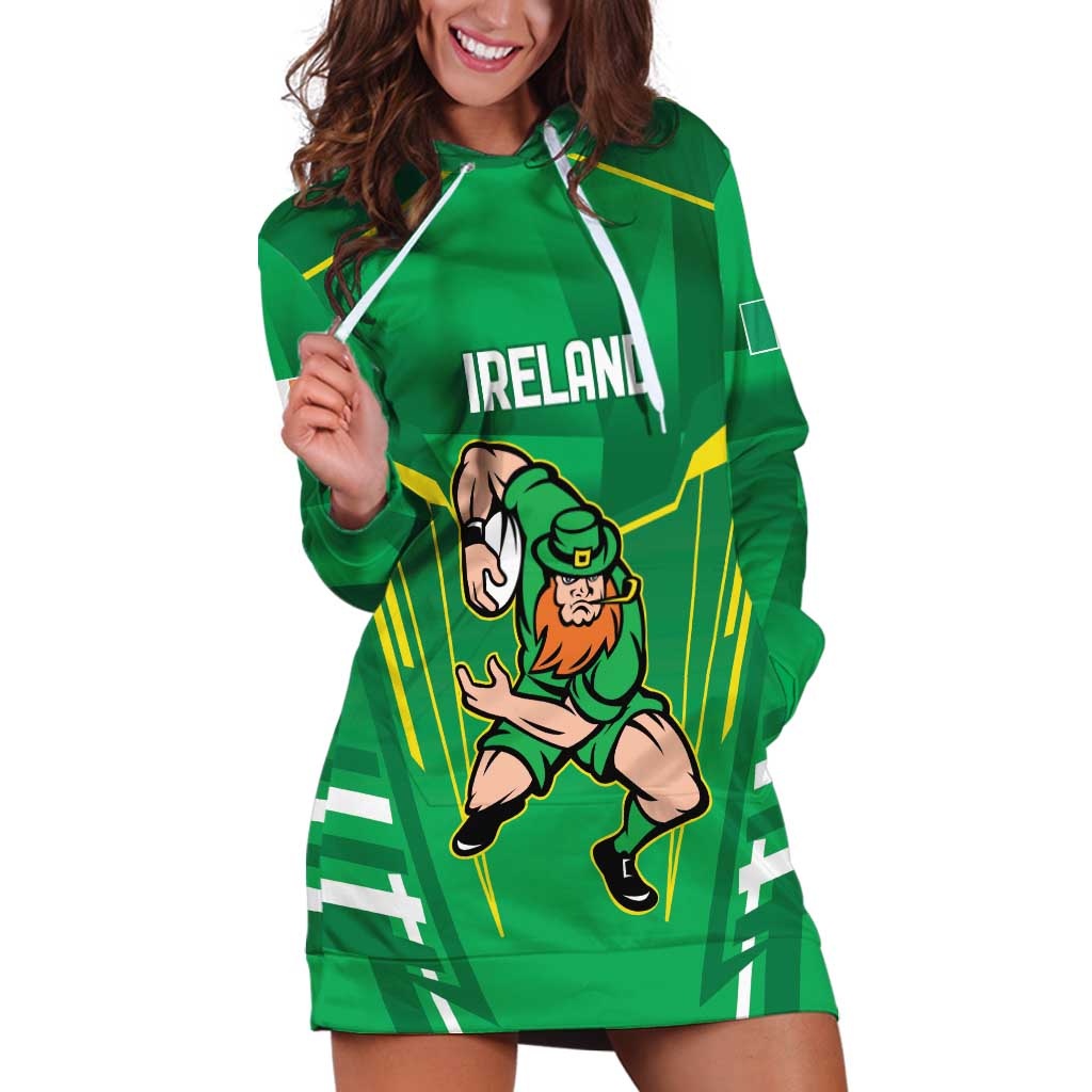 Ireland Rugby Custom Hoodie Dress Irish Warrior Mascot Go Shamrock