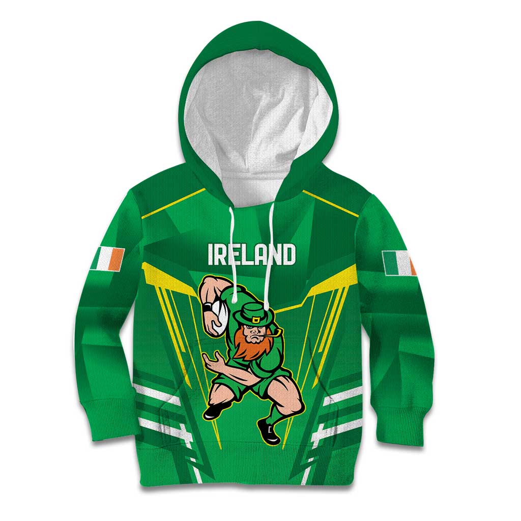 Ireland Rugby Custom Kid Hoodie Irish Warrior Mascot Go Shamrock