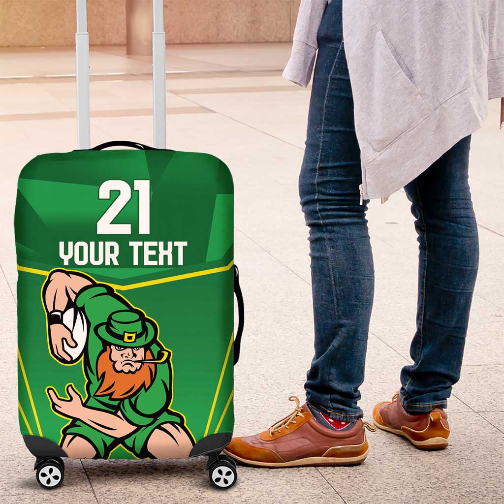 Ireland Rugby Custom Luggage Cover Irish Warrior Mascot Go Shamrock