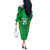 Ireland Rugby Custom Off The Shoulder Long Sleeve Dress Irish Warrior Mascot Go Shamrock