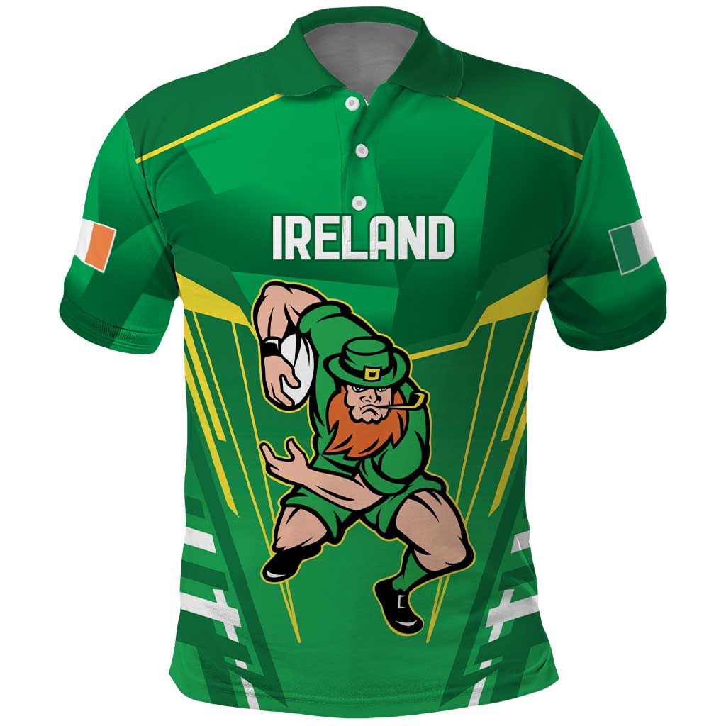 Ireland Rugby Custom Polo Shirt Irish Warrior Mascot Go Shamrock