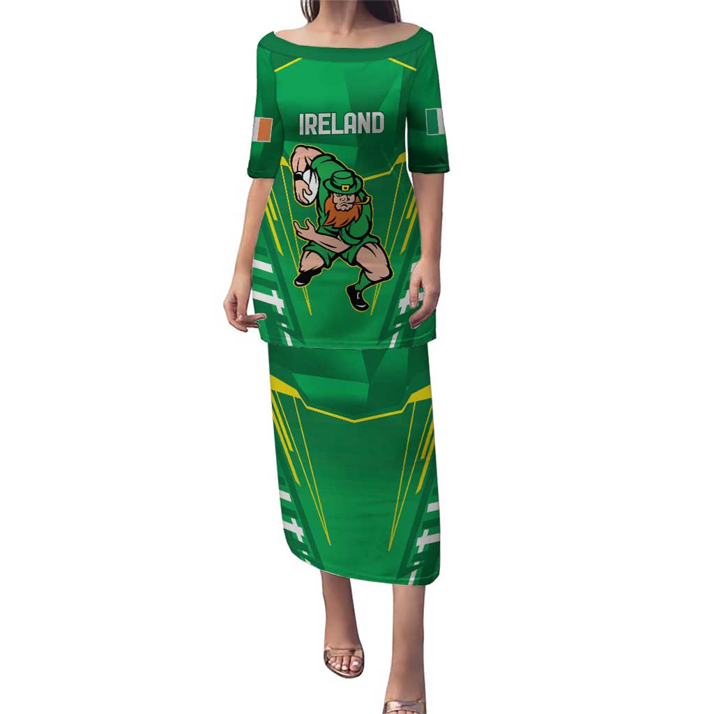 Ireland Rugby Custom Puletasi Irish Warrior Mascot Go Shamrock