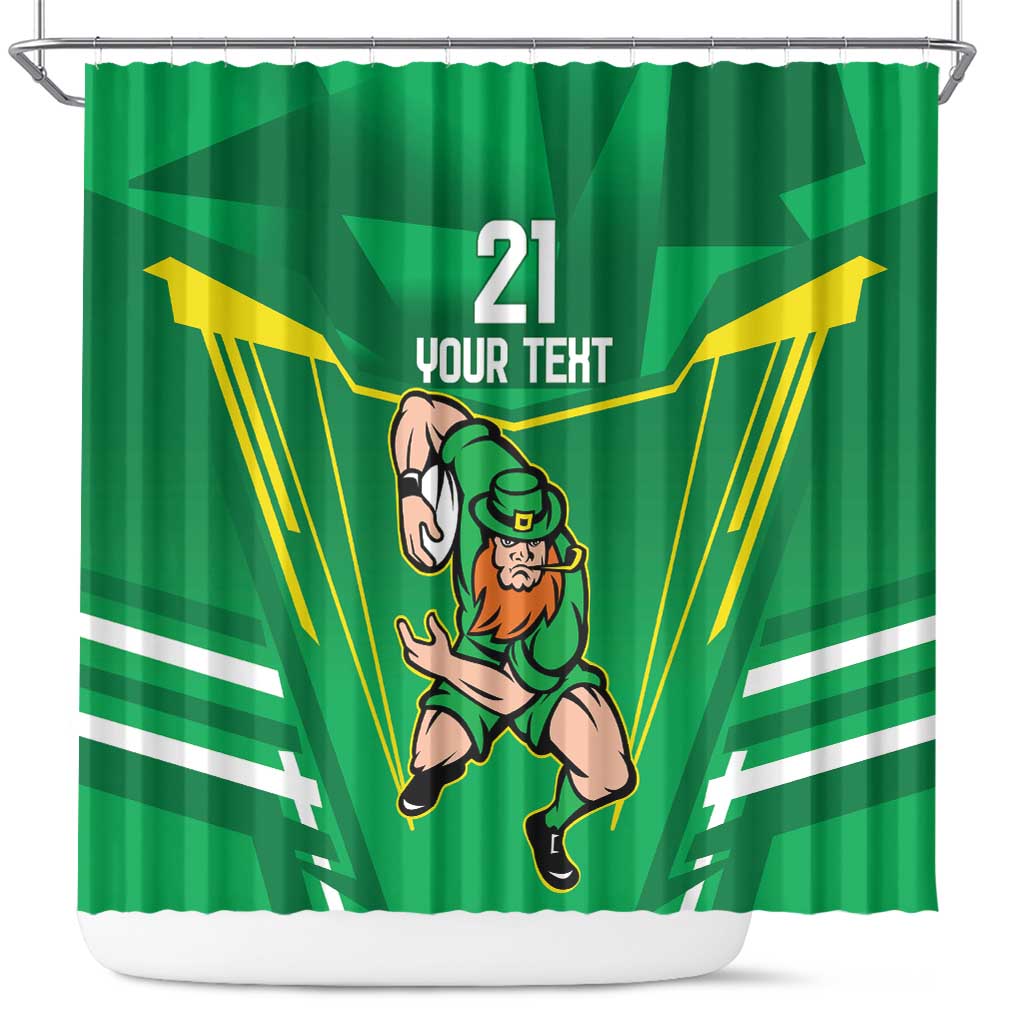 Ireland Rugby Custom Shower Curtain Irish Warrior Mascot Go Shamrock