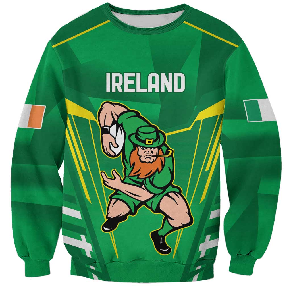 Ireland Rugby Custom Sweatshirt Irish Warrior Mascot Go Shamrock