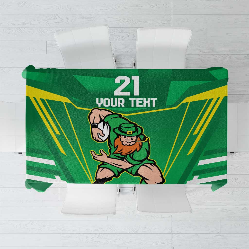 Ireland Rugby Custom Tablecloth Irish Warrior Mascot Go Shamrock