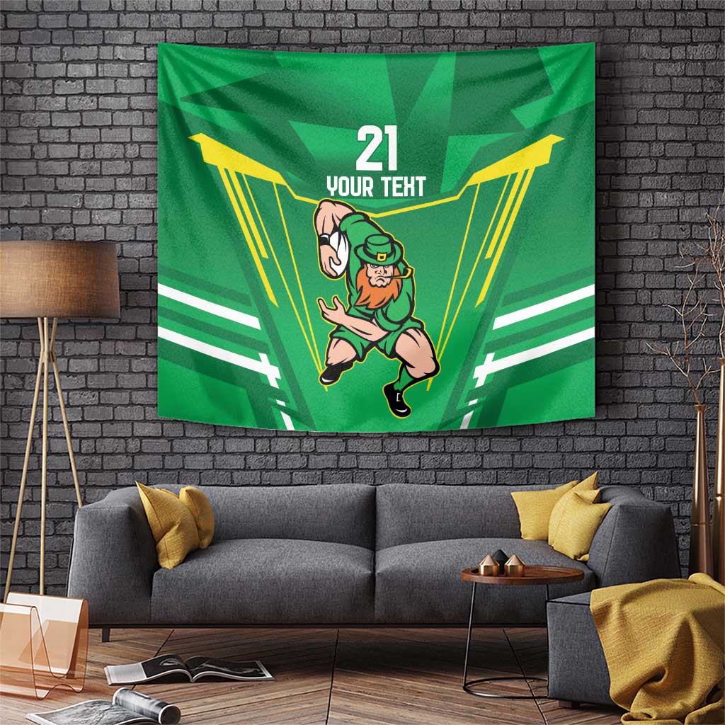 Ireland Rugby Custom Tapestry Irish Warrior Mascot Go Shamrock