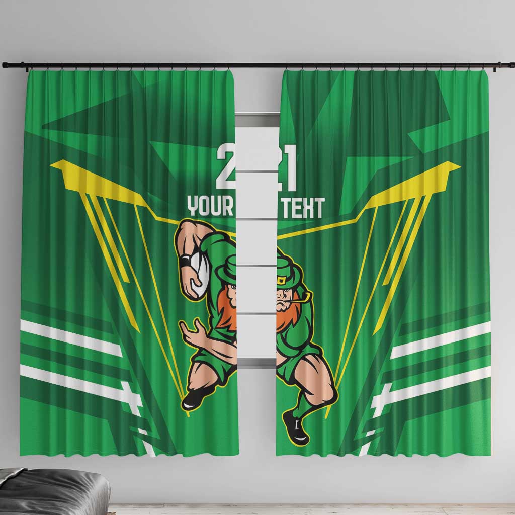 Ireland Rugby Custom Window Curtain Irish Warrior Mascot Go Shamrock