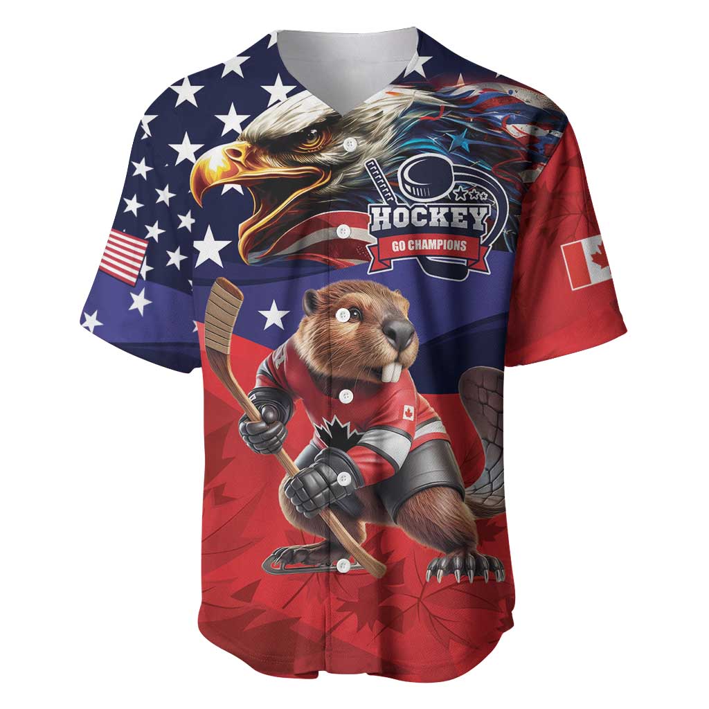 USA Canada Ice Hockey Custom Baseball Jersey Go Champion 4 Nations