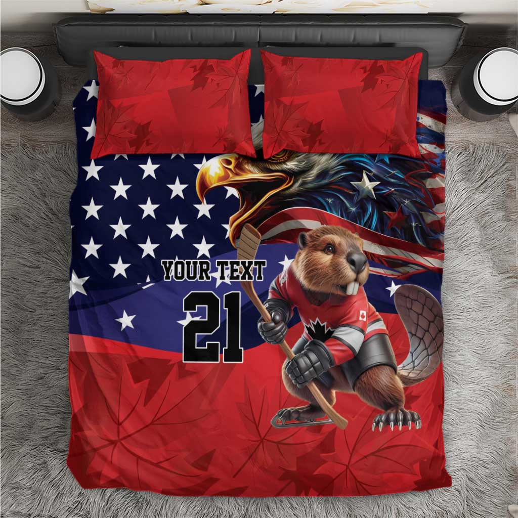 USA Canada Ice Hockey Custom Bedding Set Go Champion 4 Nations