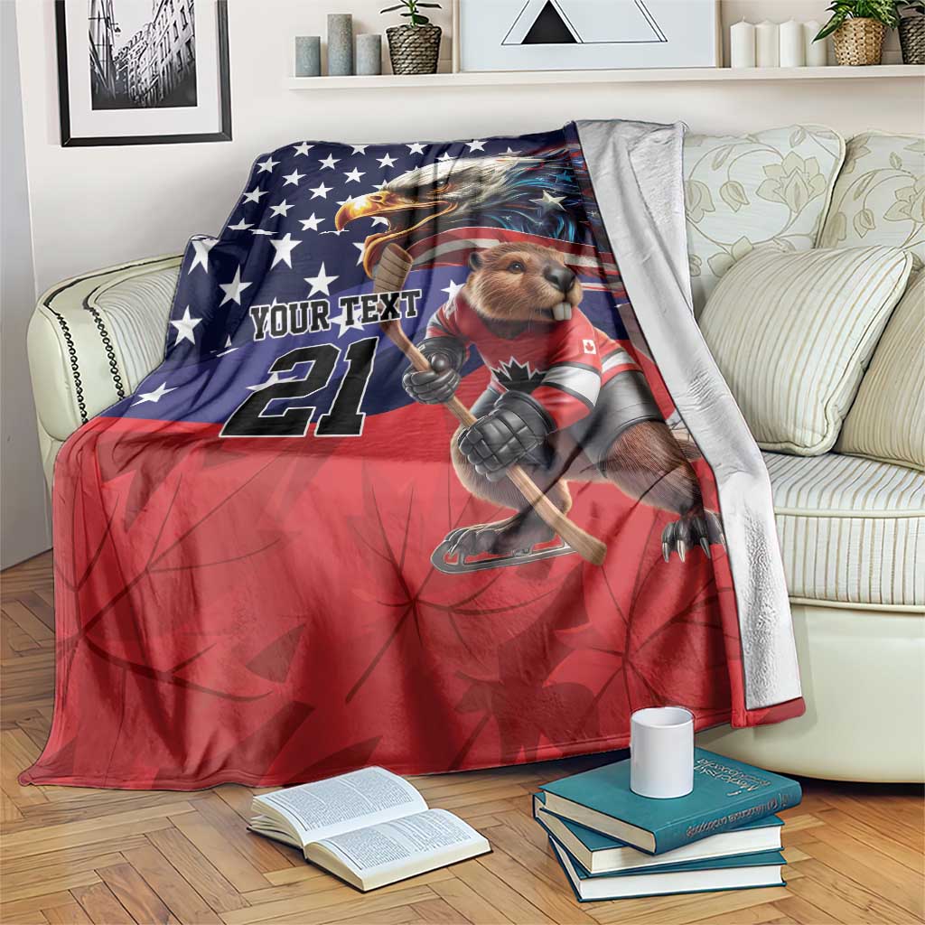 USA Canada Ice Hockey Custom Blanket Go Champion 4 Nations