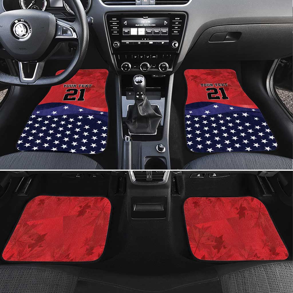 USA Canada Ice Hockey Custom Car Mats Go Champion 4 Nations