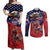 USA Canada Ice Hockey Custom Couples Matching Off Shoulder Maxi Dress and Long Sleeve Button Shirt Go Champion 4 Nations