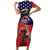 USA Canada Ice Hockey Custom Family Matching Short Sleeve Bodycon Dress and Hawaiian Shirt Go Champion 4 Nations