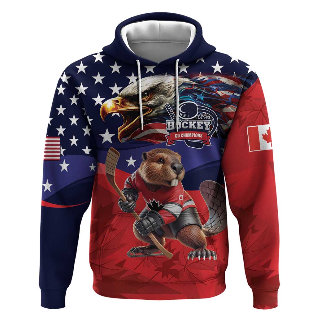 USA Canada Ice Hockey Custom Hoodie Go Champion 4 Nations