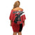 Canada Hockey Custom Family Matching Off Shoulder Short Dress and Hawaiian Shirt Go Champion 4 Nations