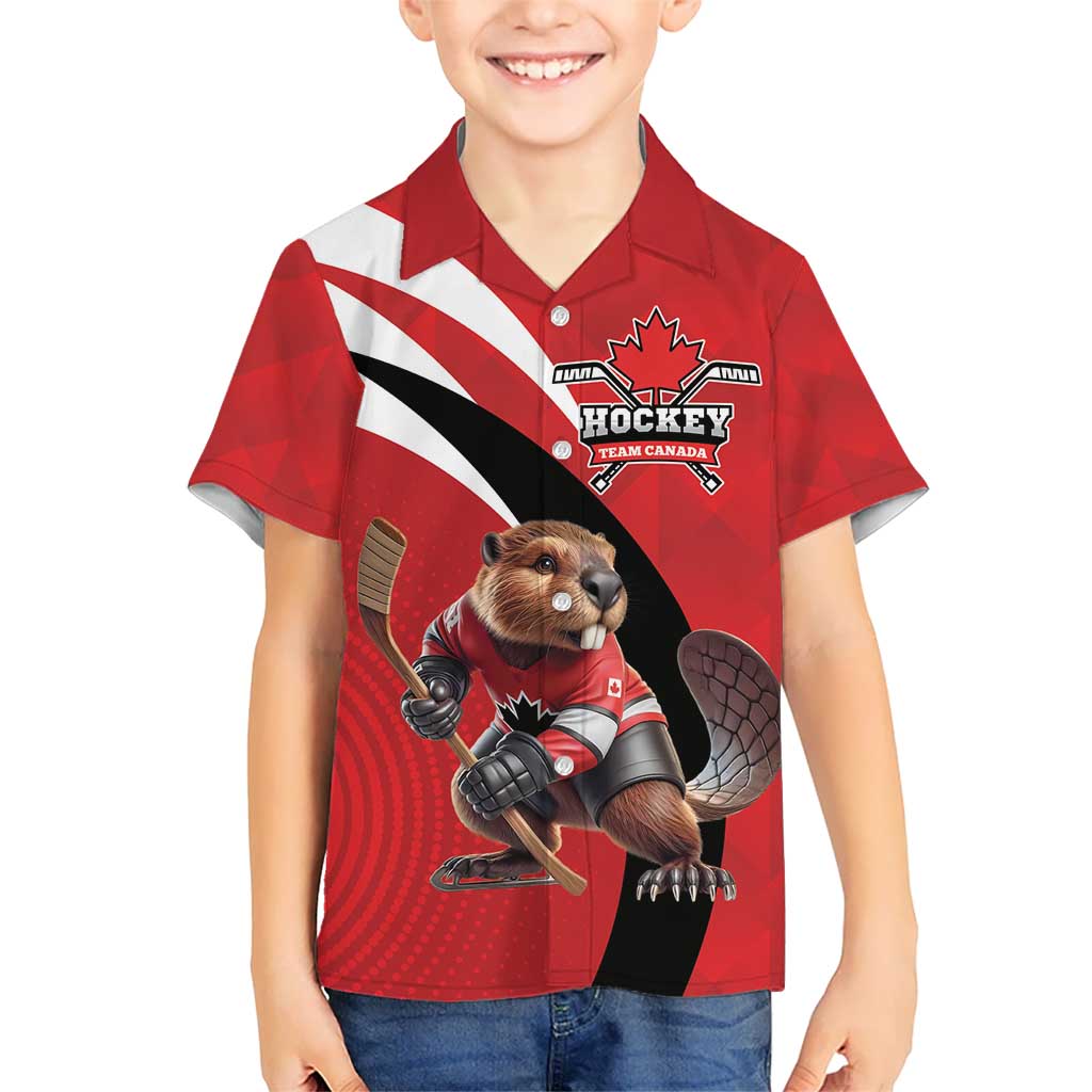 Canada Hockey Custom Kid Hawaiian Shirt Go Champion 4 Nations