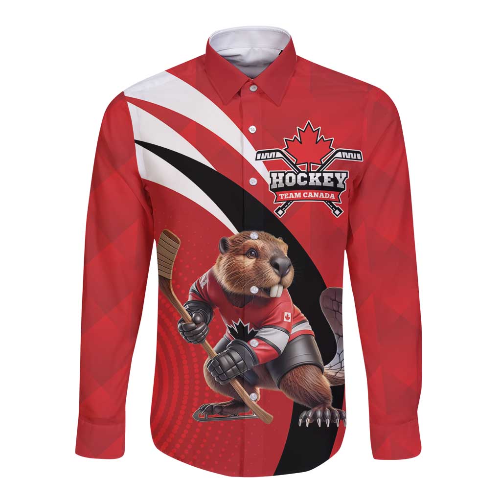 Canada Hockey Custom Long Sleeve Button Shirt Go Champion 4 Nations