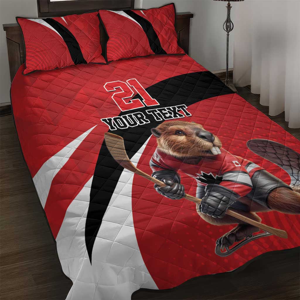 Canada Hockey Custom Quilt Bed Set Go Champion 4 Nations