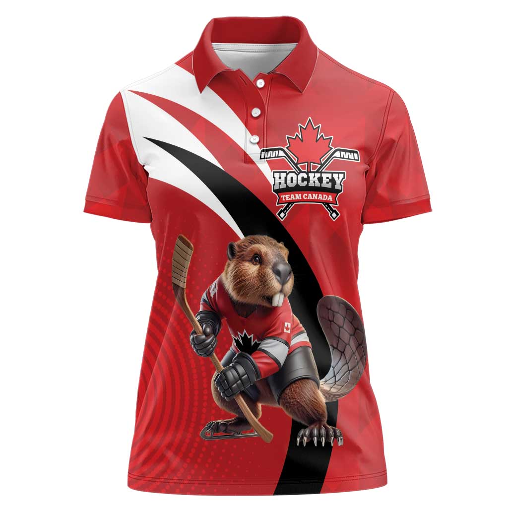 Canada Hockey Custom Women Polo Shirt Go Champion 4 Nations