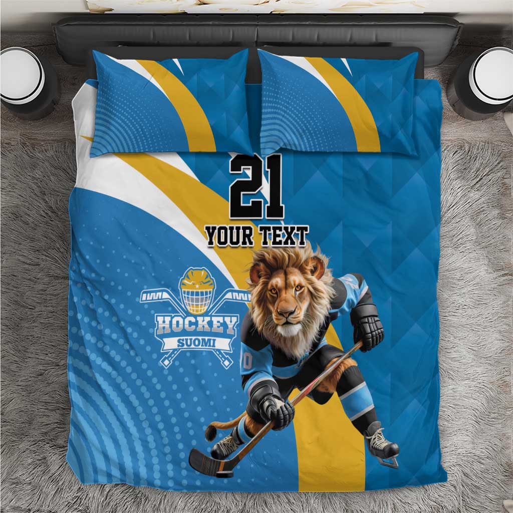 Finland Leijonat Hockey Custom Bedding Set Suomen Jaakiekkoliitto 4 Nations