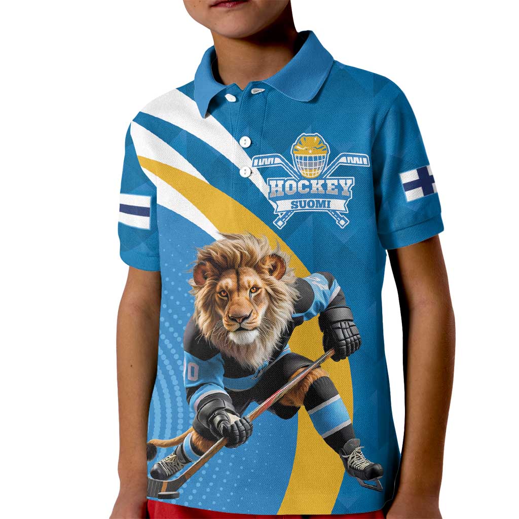 Finland Leijonat Hockey Custom Kid Polo Shirt Suomen Jaakiekkoliitto 4 Nations