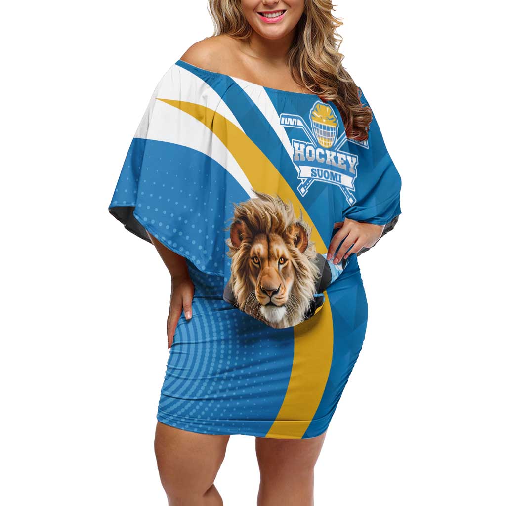 Finland Leijonat Hockey Custom Off Shoulder Short Dress Suomen Jaakiekkoliitto 4 Nations