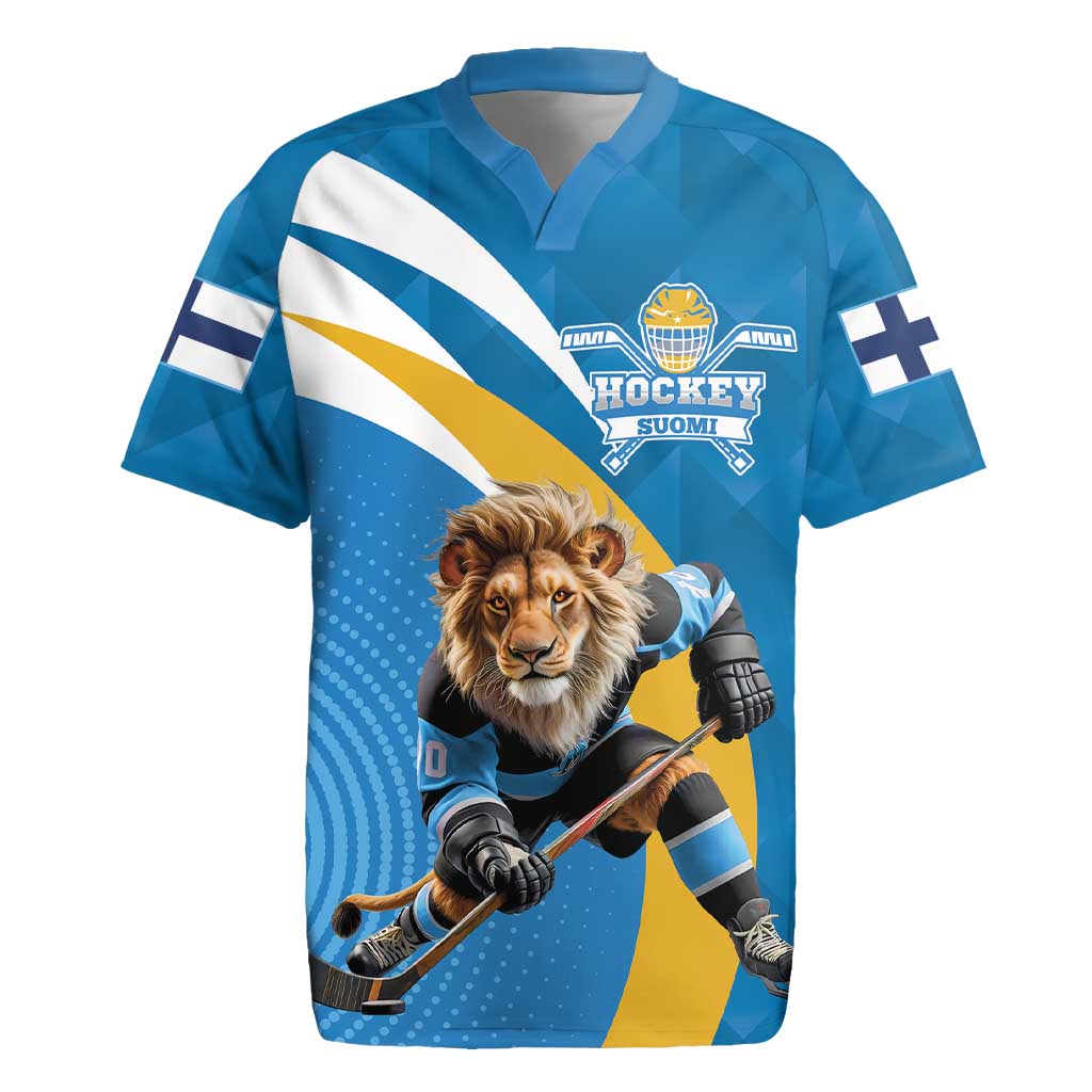 Finland Leijonat Hockey Custom Rugby Jersey Suomen Jaakiekkoliitto 4 Nations