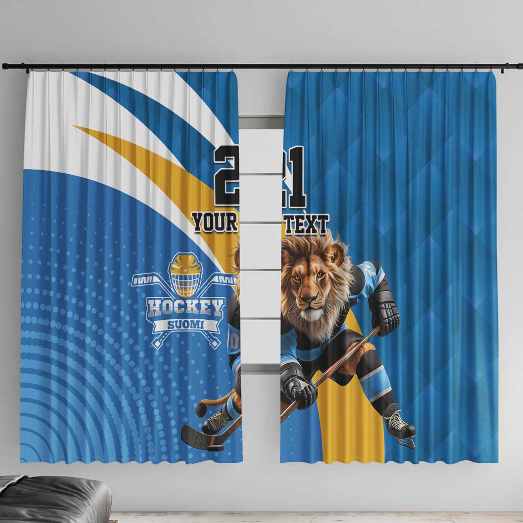 Finland Leijonat Hockey Custom Window Curtain Suomen Jaakiekkoliitto 4 Nations