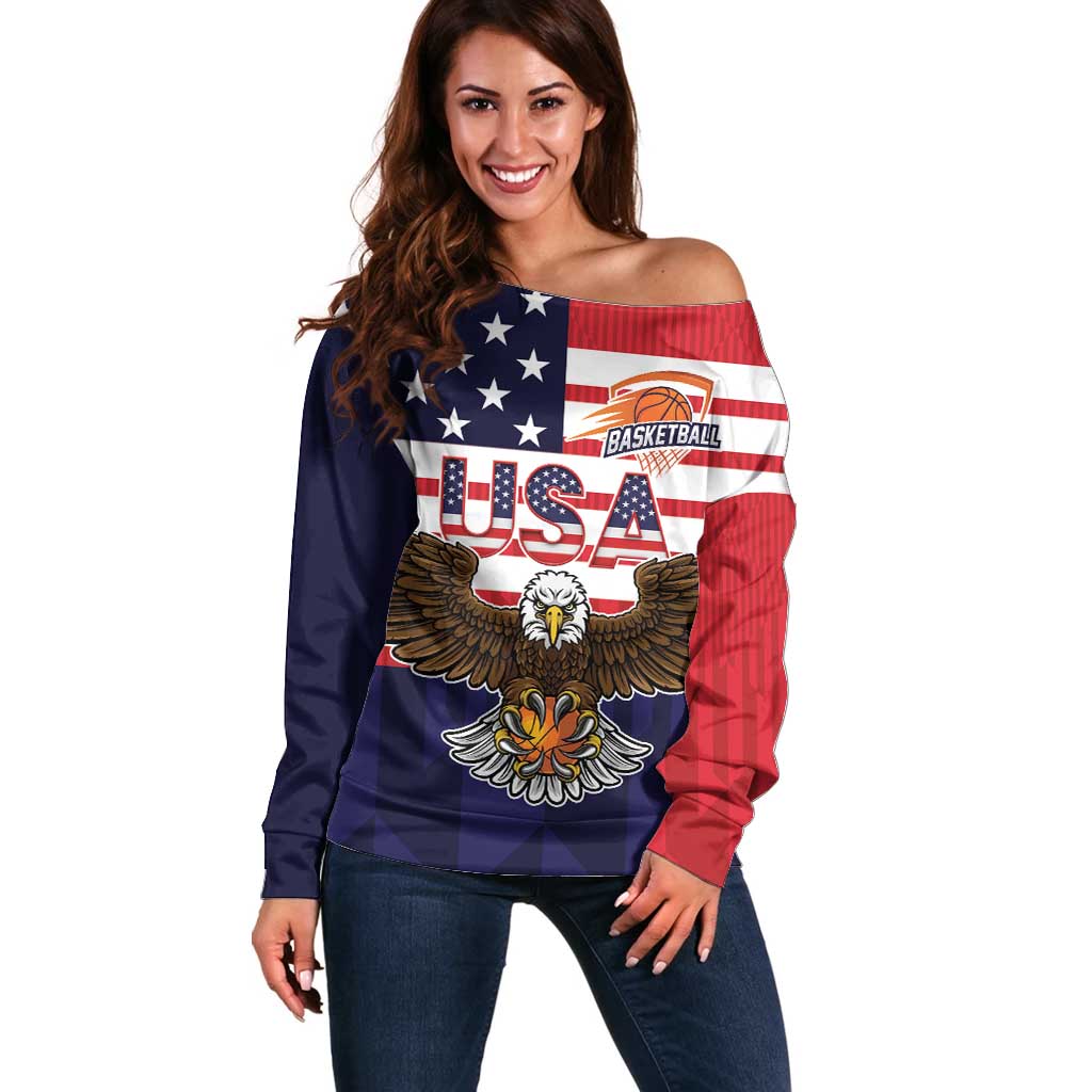 United States Basketball Custom Off Shoulder Sweater Team USA One For All