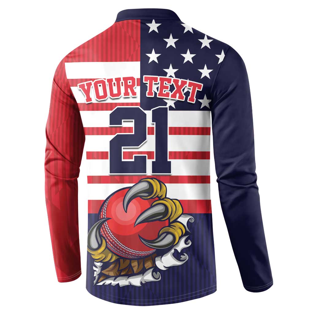 United States Cricket Custom Button Sweatshirt Team USA One For All