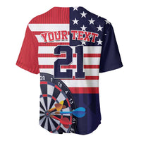 Men's custom baseball jersey with USA stars stripes and 'YOUR TEXT 21' back
