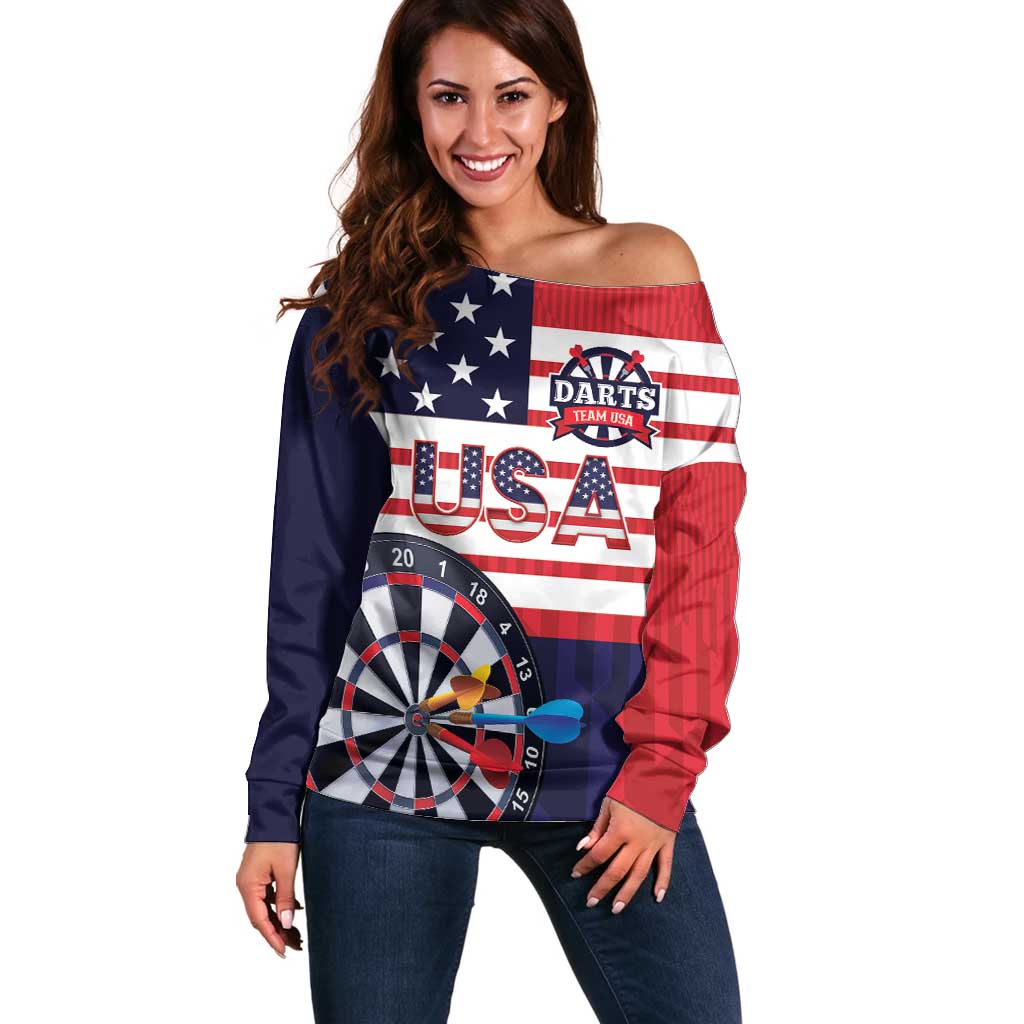 United States Dart Custom Off Shoulder Sweater Team USA One For All