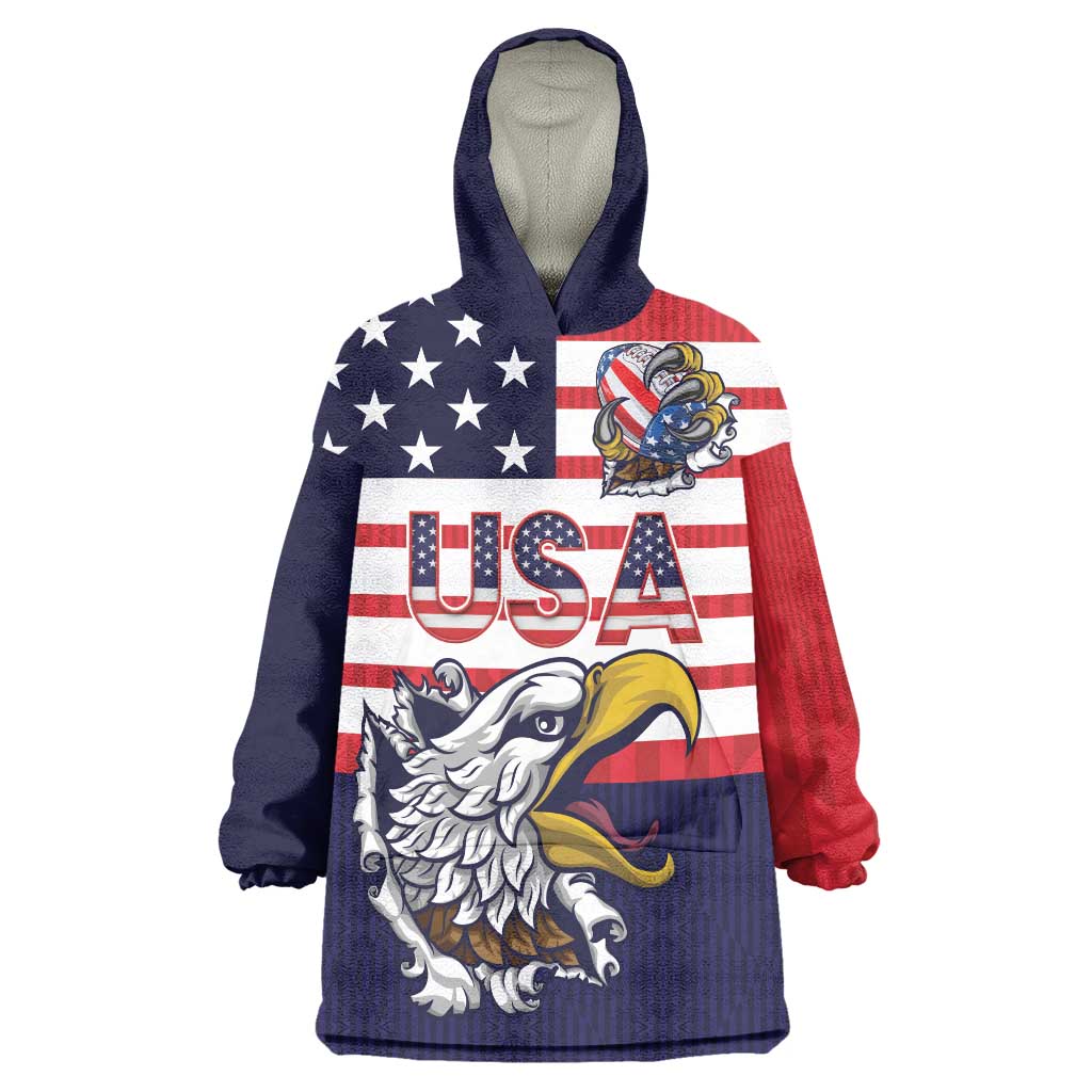 United States Football Custom Wearable Blanket Hoodie Team USA One For All