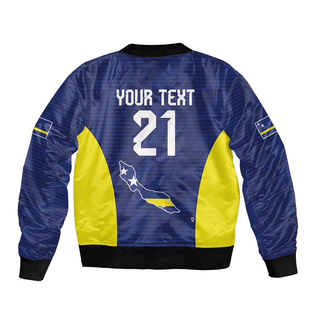 Personalized Curacao Sailboat Bomber Jacket Tropical Beach Sunset