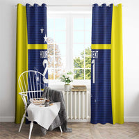 Personalized Curacao Sailboat Window Curtain Tropical Beach Sunset