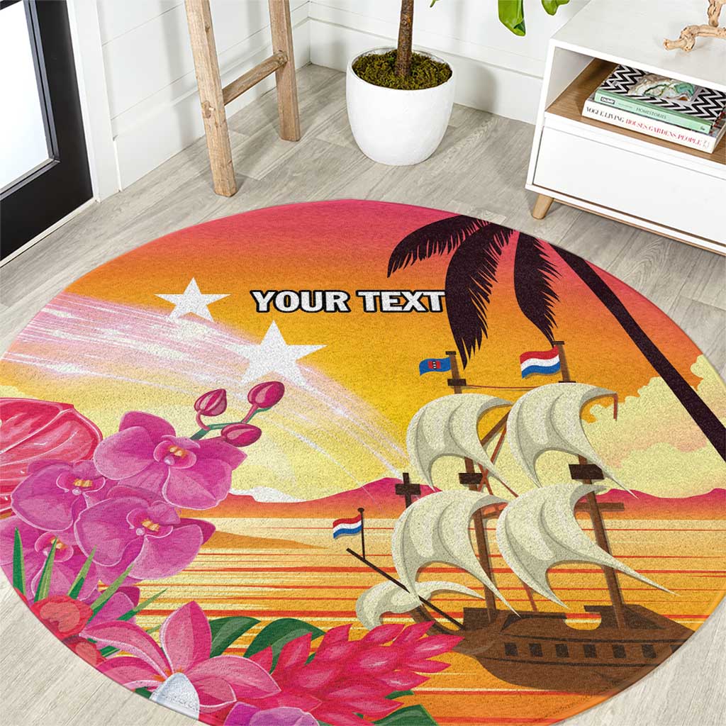 Curacao Football Custom Round Carpet Come On La Familia Azul