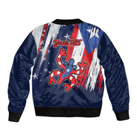 Personalized Puerto Rico American Bomber Jacket Boricua Taino Frog